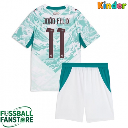 Portugal Joao Felix #11 Replik Auswärtstrikot Kinder WM 2026 Kurzarm (+ Kurze Hosen)